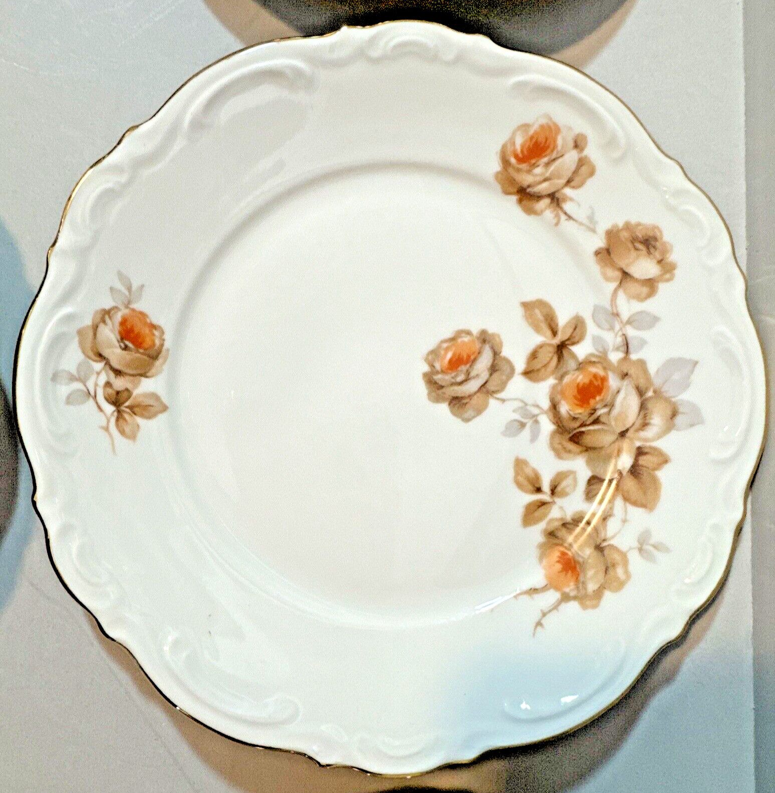 8 Vintage Mitterteich Norway Rose Bavaria Germany Bread Butter Plates 6-3/4″