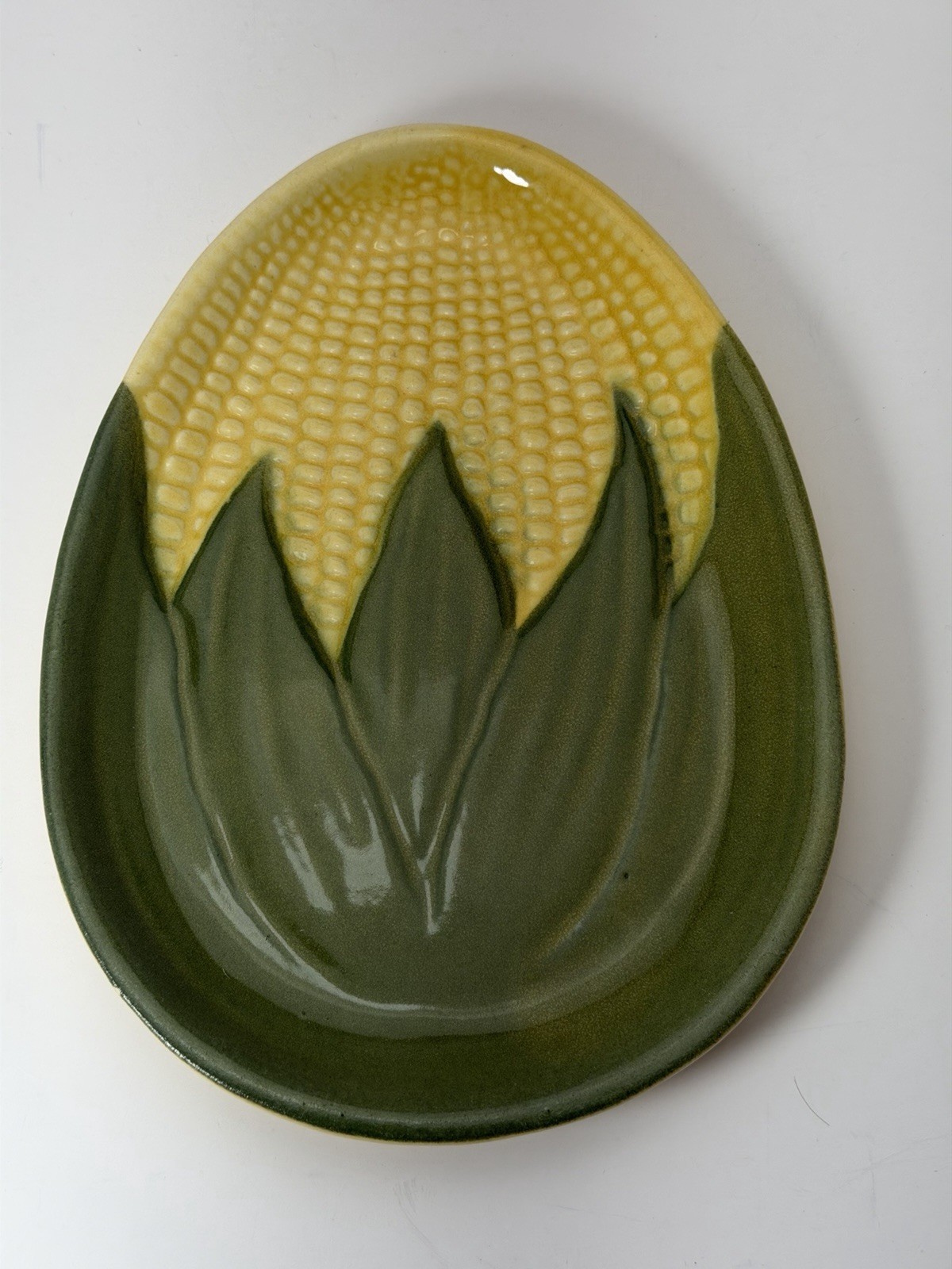 Set Of (4) Vintage Shawnee Pottery Corn Dish 93 Salad Plates Oval Oven-proof