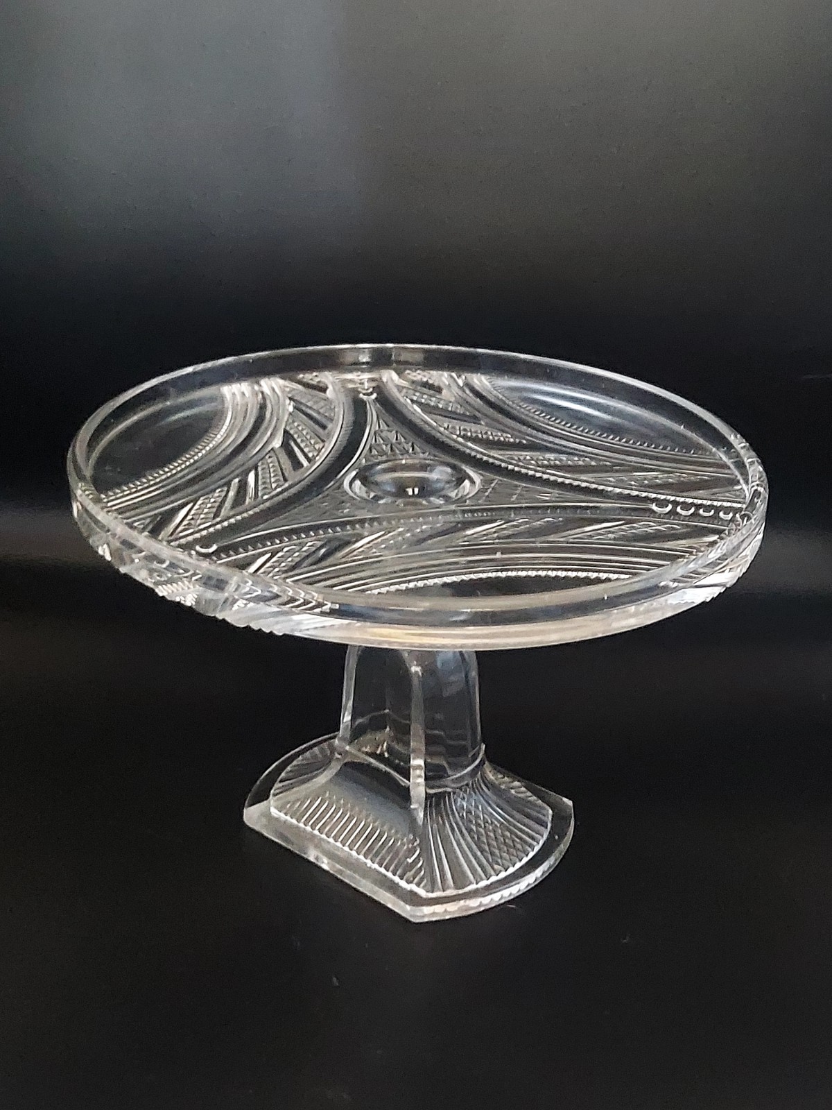 Antique EAPG Bryce Brothers Argyle Rare Oblong Pedestal Cake Plate C. 1880/1900s