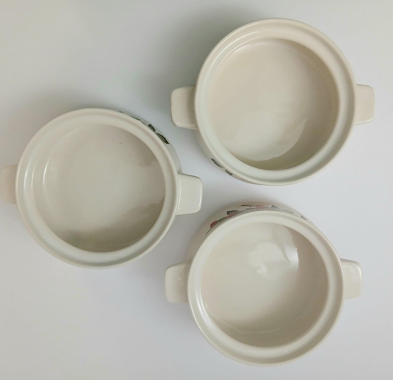 Sheffield Strawberries ‘n Cream Set of 3 Individual Casserole Dishes 1970s Retro