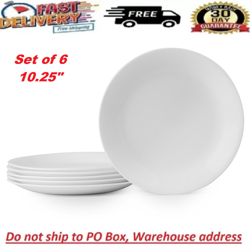 Corelle Livingware Winter Frost White 10.25″ Dinner Plate, Set of 6