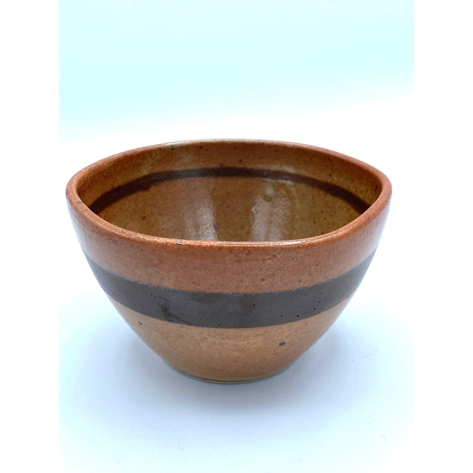 Ardar Crafted 3-Toned Brown Glazed Pottery Bowl with Pinched Sides/5 inches