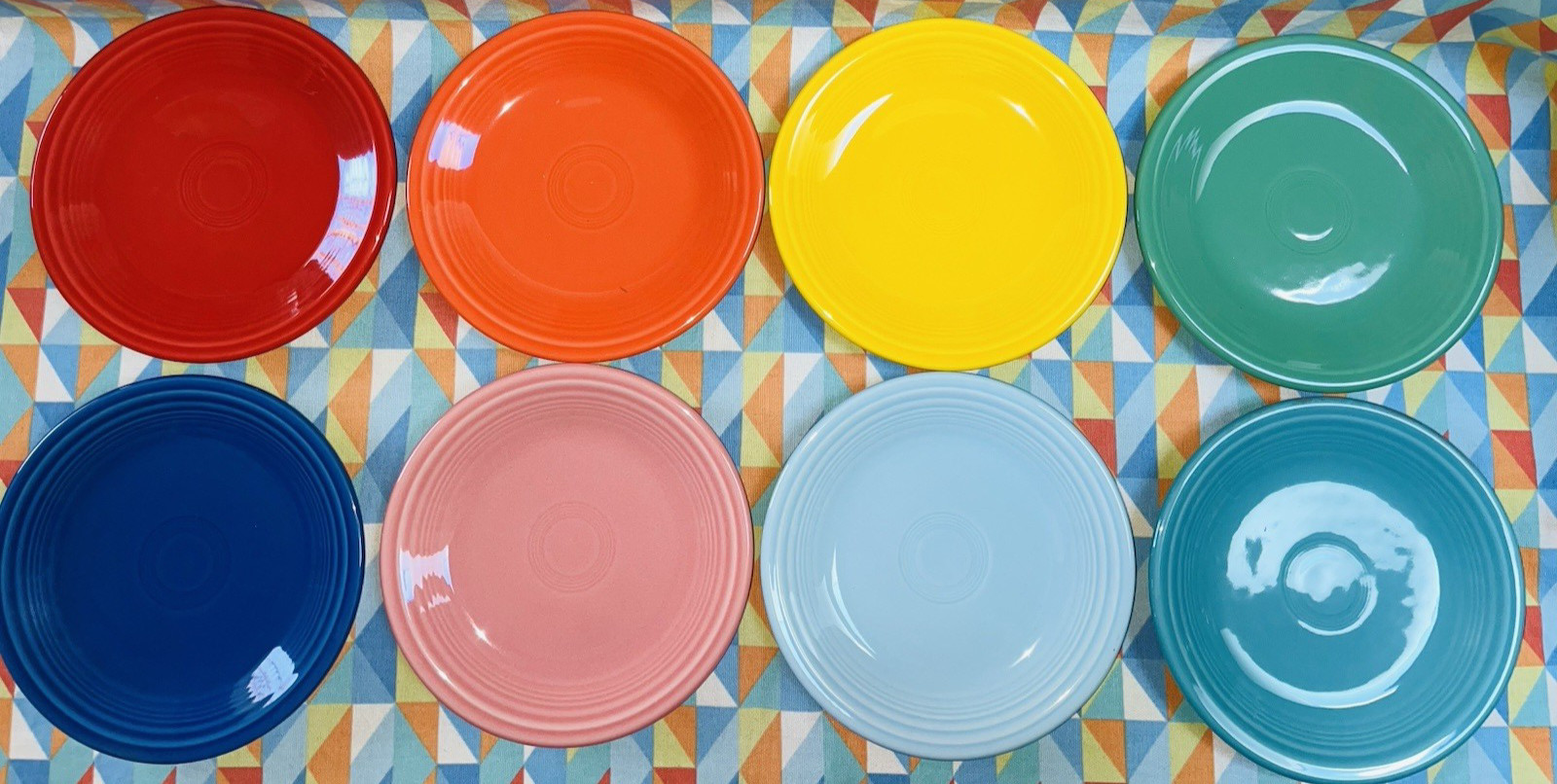 NEW FIESTA set 8 SALAD APPETIZER PLATES RAINBOW MIX 7.25″ FIESTAWARE FREE SHIP