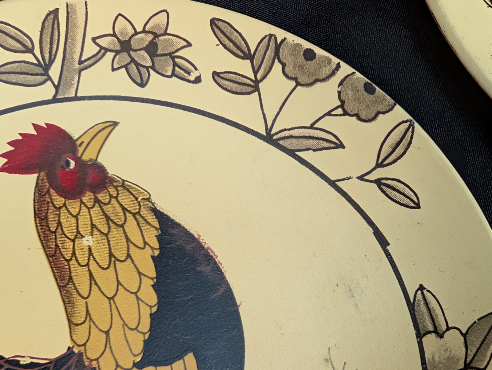 Set of 3 Vintage Rooster Decorative Wall Plates 6in