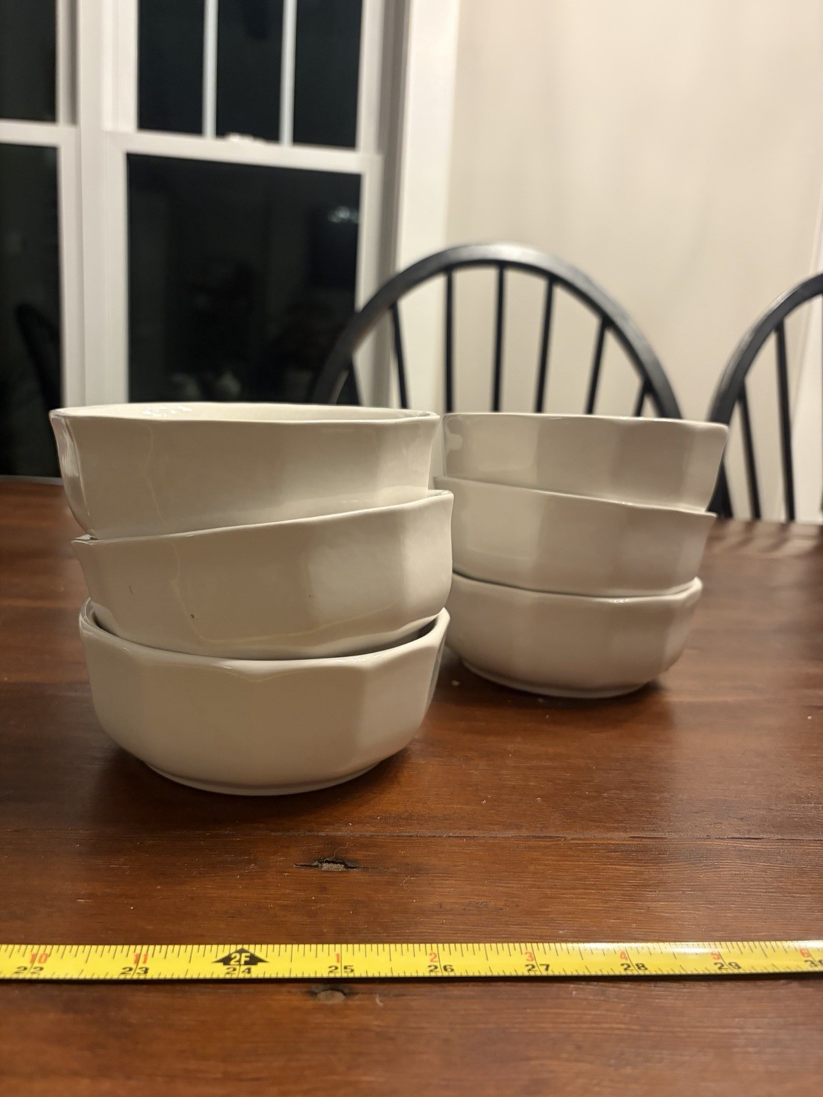 Set of 6 Pfaltzgraff Heritage White Octagonal 5.5″ Soup/ Cereal Bowls 14