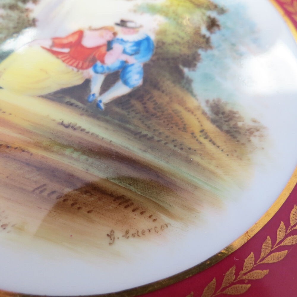 12 Copeland Spode Courting Couples HandPainted Plates Davis ex antique condition
