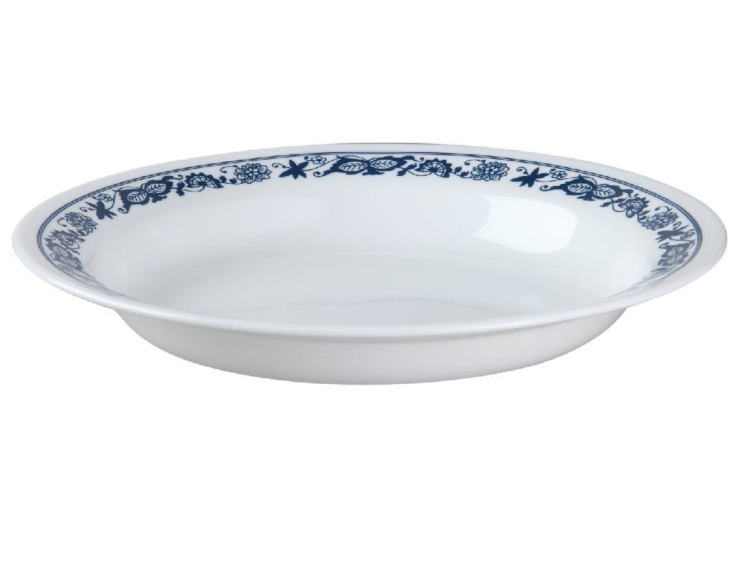 1 New CORELLE Livingware OLD TOWN BLUE Onion 15-oz Flat RIMMED SOUP BOWL Navy