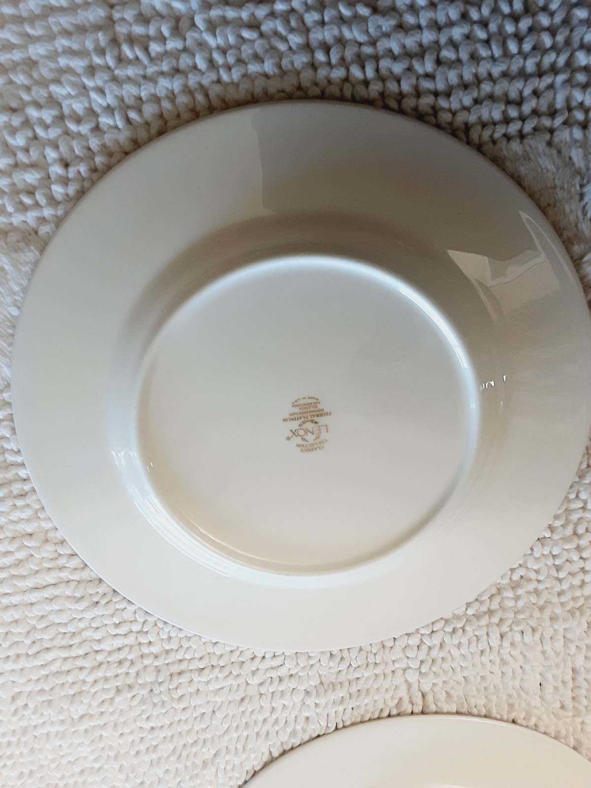 Lenox Federal Platinum Dessert Plates 8 inch Dishwasher Safe Set Of 4 White