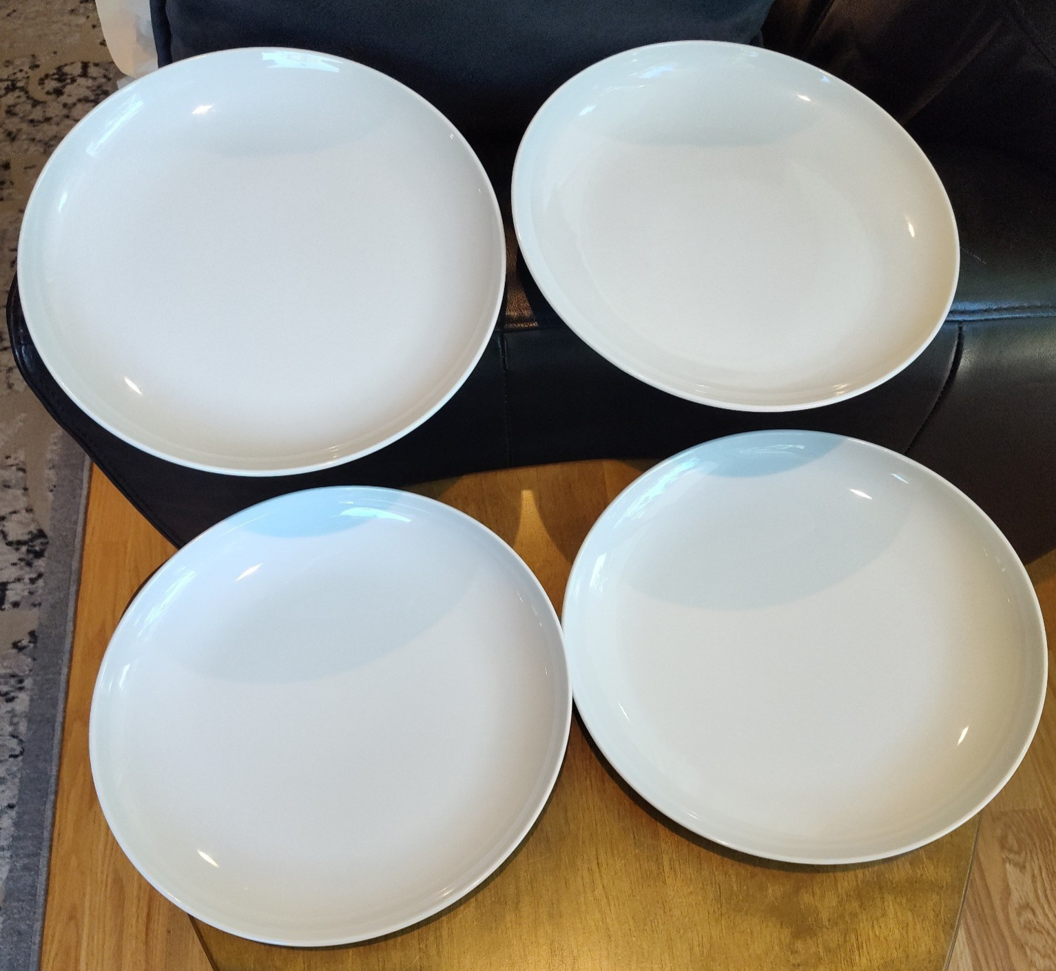 Crate & Barrel Kahla Madison Dinner Plates ~Set of 4~ Asymmetrical Germany 10″