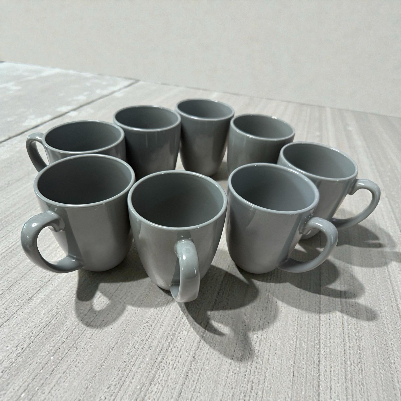 4 Corelle Coordinates Stoneware Stoneware Gray Coffee Mugs Cups 11 Oz