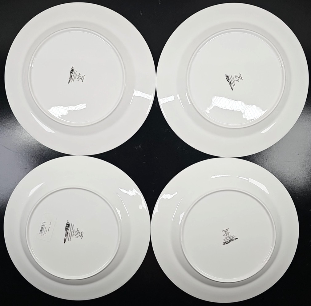 4 Lenox Continental Dining Platinum Dinner Plates Set Elegant Serving Dishes Lot