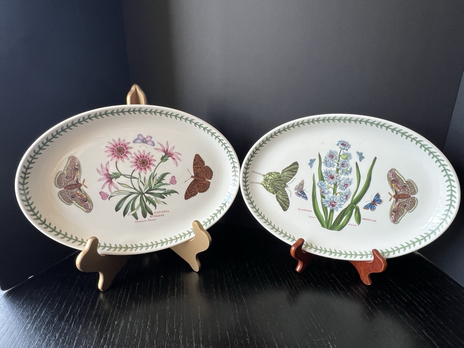 2- Portmeirion Botanic Oval Serving Platters Hyacinthus & Treasure Flower 12.75″