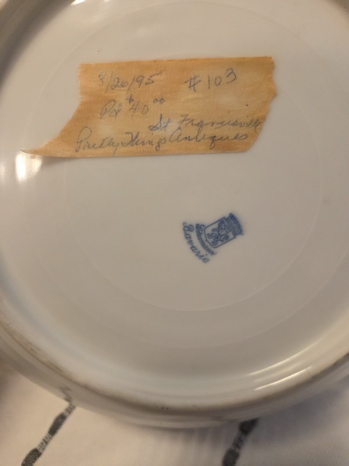 Bavaria Porcelain Floral Roses Decorative Plate, Round Pierced Rim, Printed