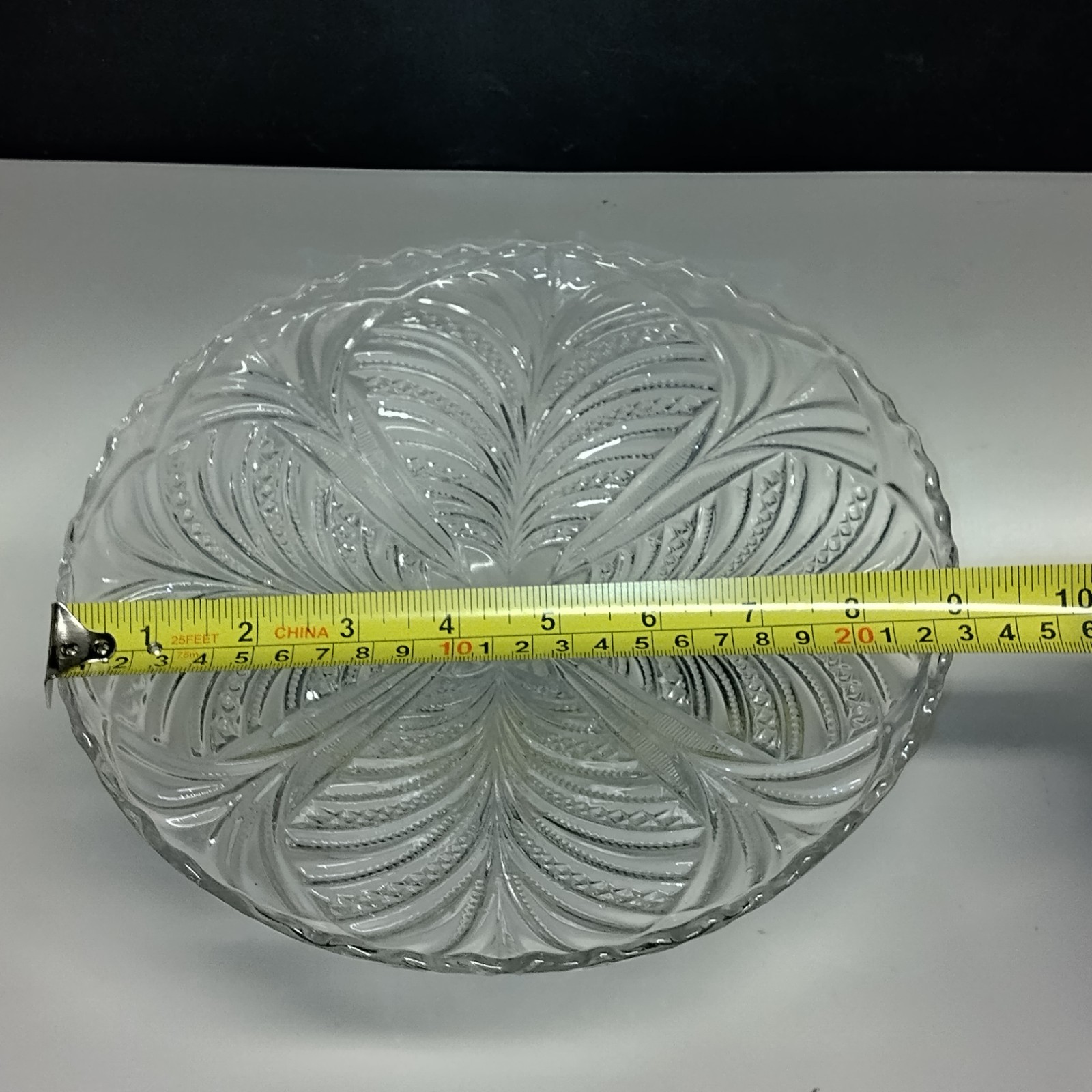 EAPG Bryce Higbee & Co Bonair Palm Leaf Fan 9″ X 4.5″ Footed Cake Stand 1903 UV