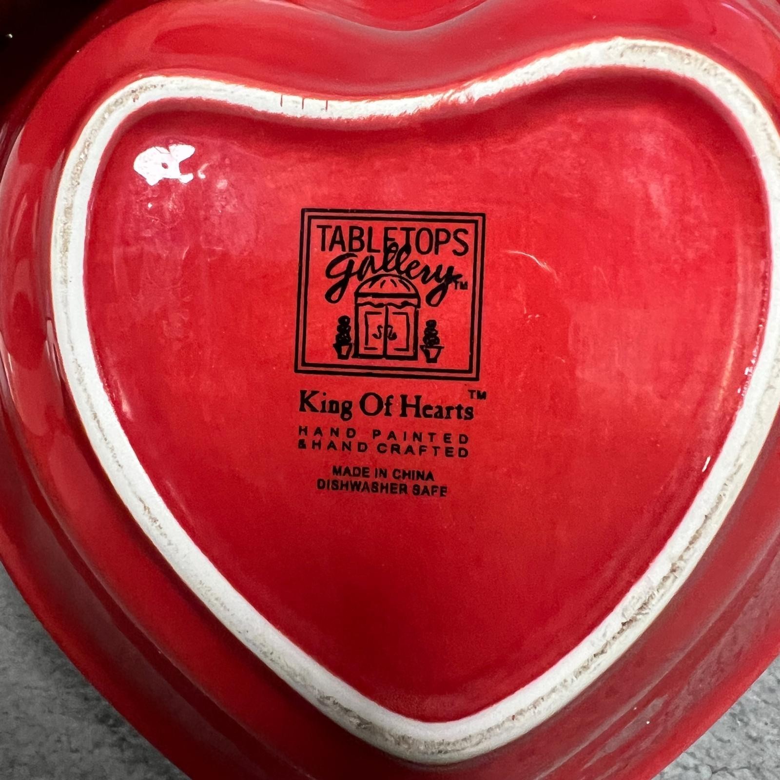 Lot of 4 Tabletops Gallery King of Hearts Snack Bowls Heart Diamond Spade Club
