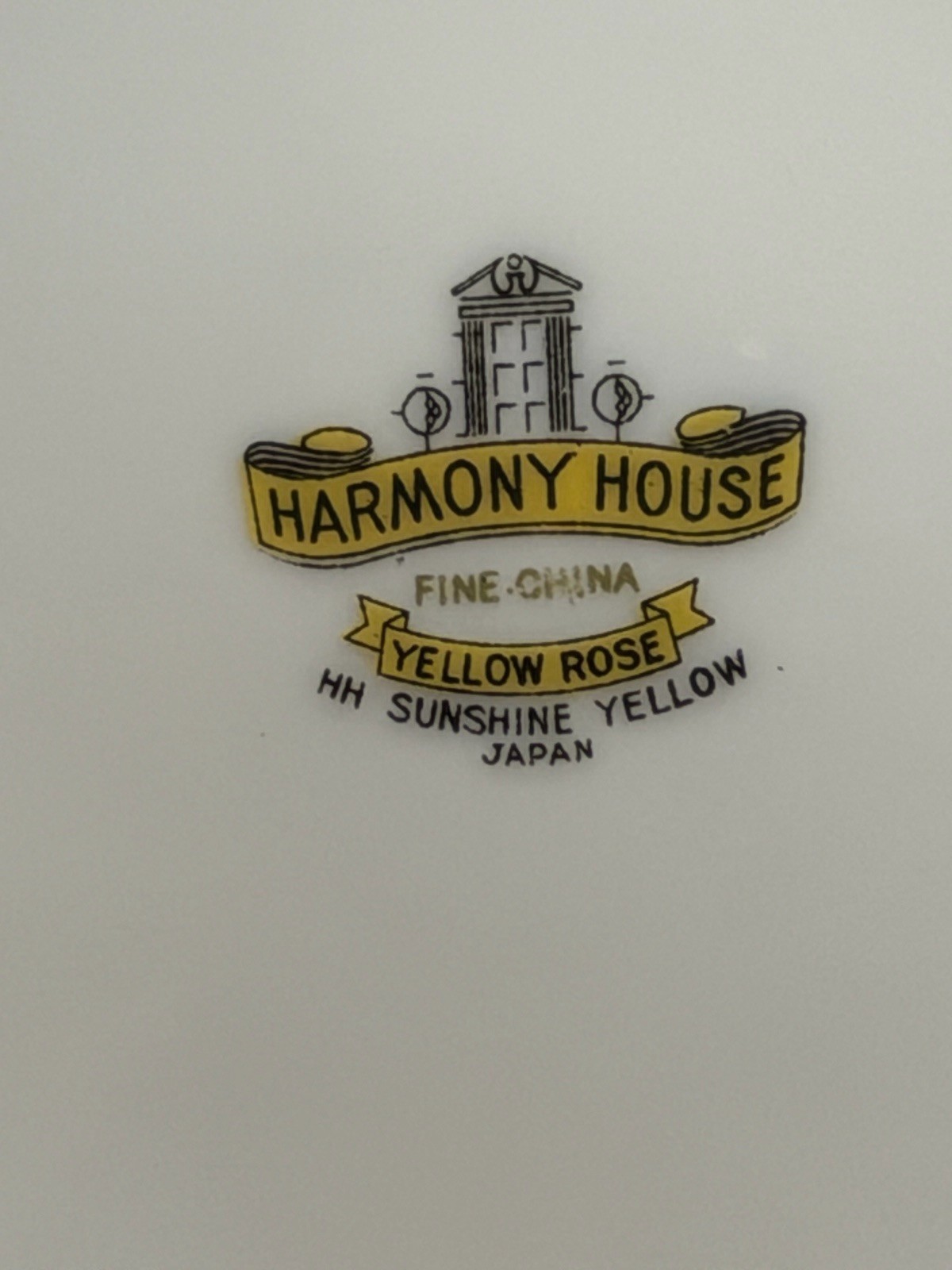 Harmony House Fine China Yellow Rose HH Sunshine Yellow Plate Set, Japan