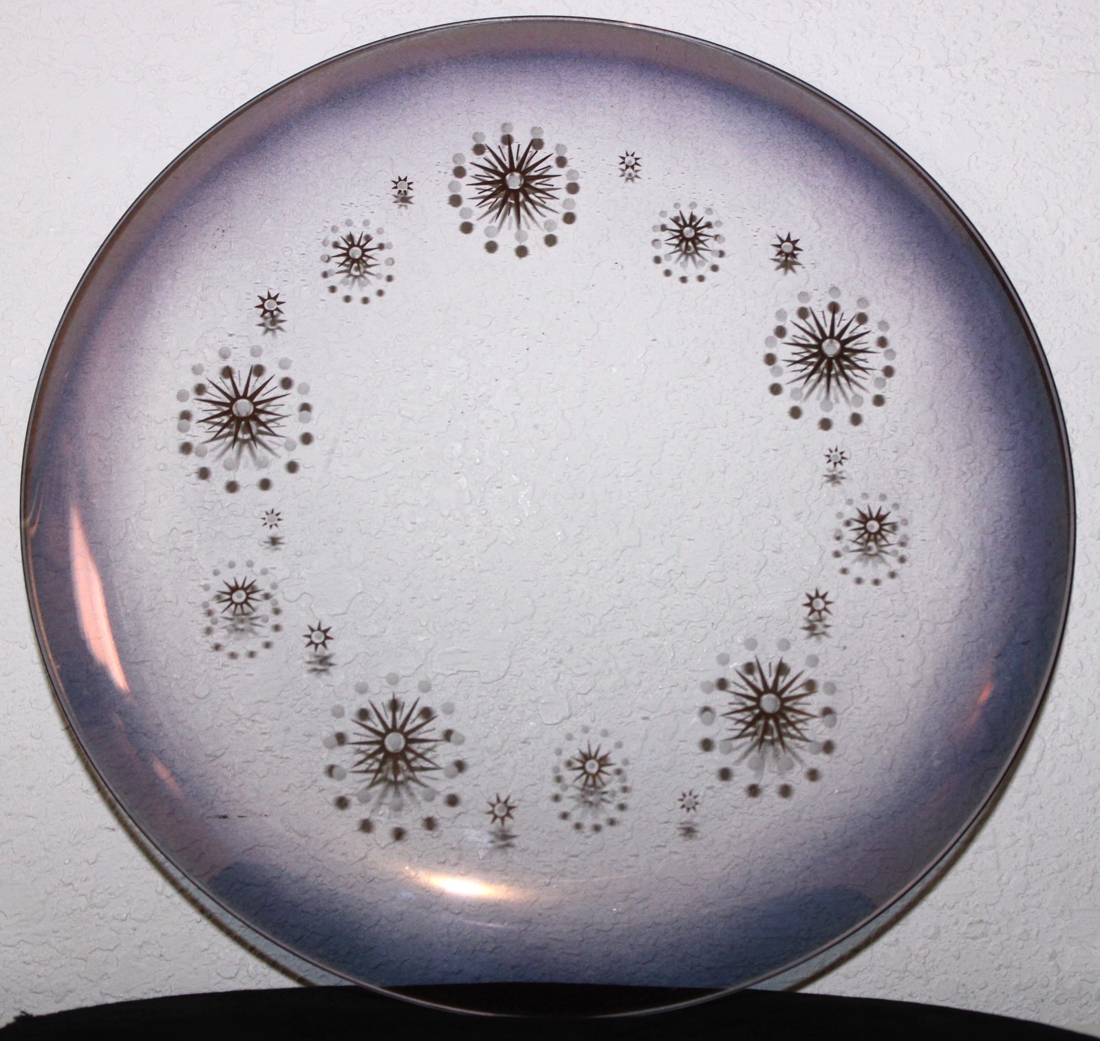 Annie Glass Black Plate Square Platinum Edge 4 1/2 pounds 10 inch Signed 1989