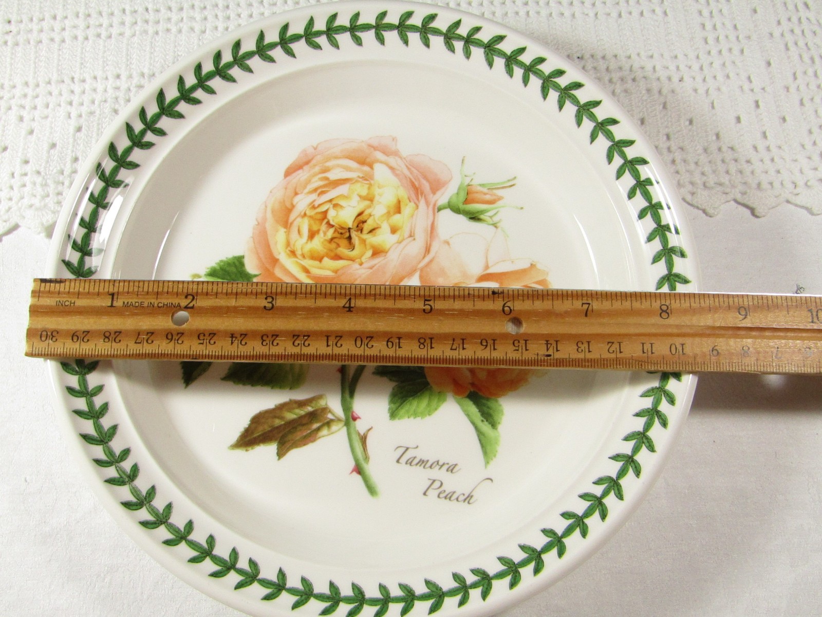 6 Portmeirion Pottery 8.5″ Salad Plates 3 Botanic Garden 3 Botanic Roses England