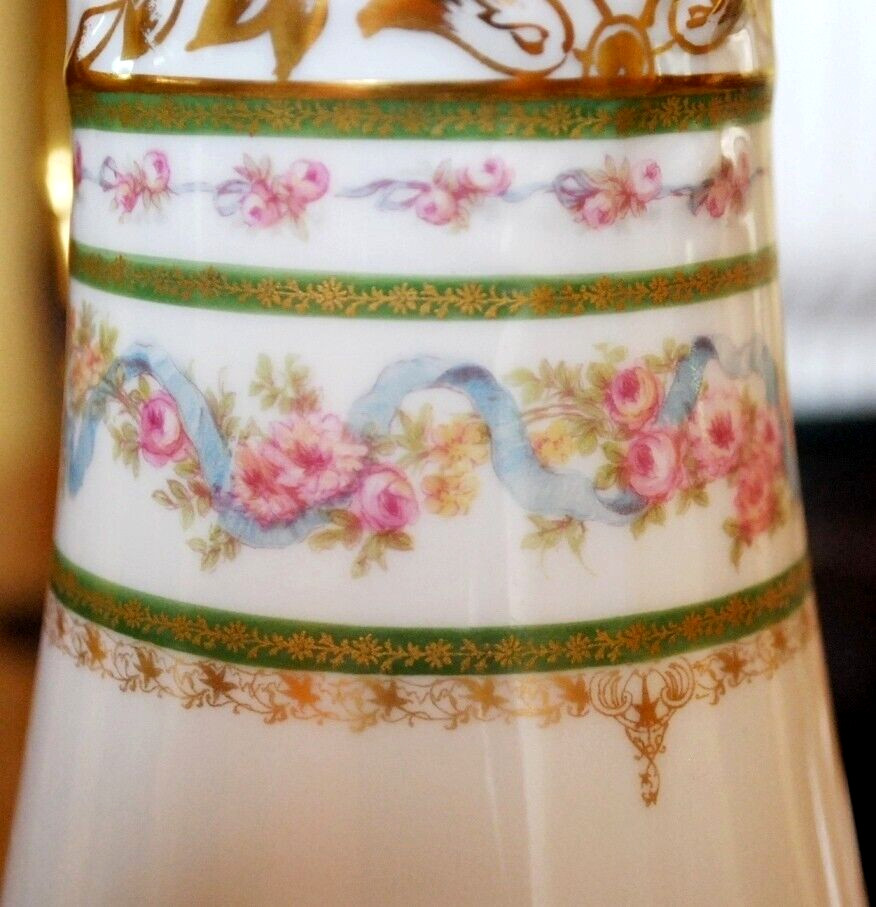 HAVILAND LIMOGES Antique Set CHARLES FIELD Chocolate Pot/ 2 Cups 1 Saucer FRANCE