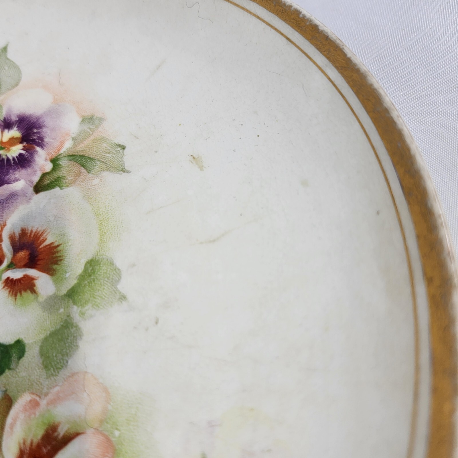 Gold Border Poppies Hand Painted decorative plate antique