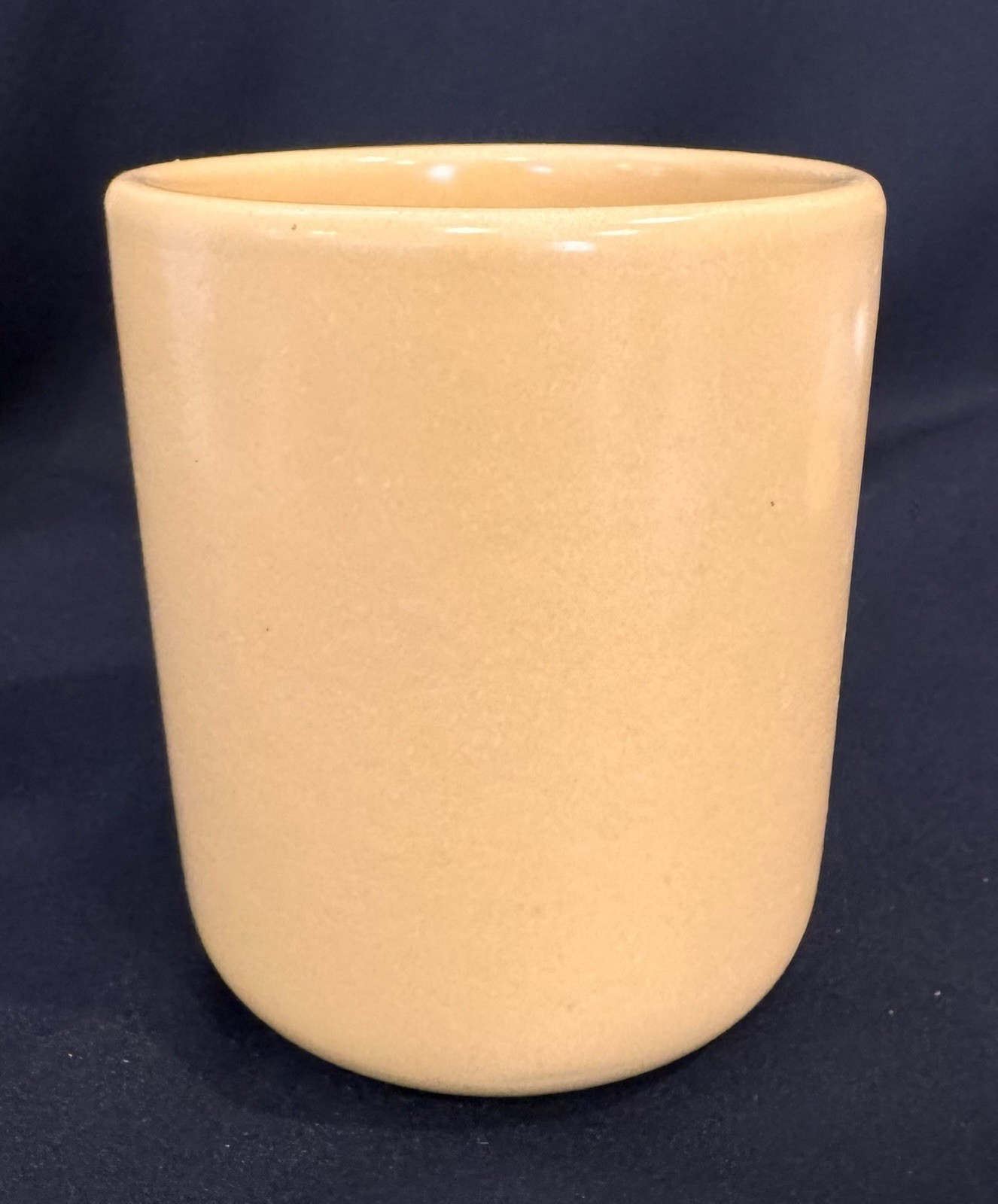Vintage MCM LA Solana Yellow Stoneware Pottery 5″x4″ Jar Canister with Lid