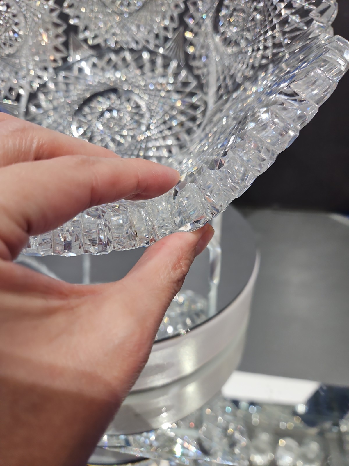 Extra Thick Bowl c.1900 American Brilliant Period Cut Glass Crystal Krantz Smith