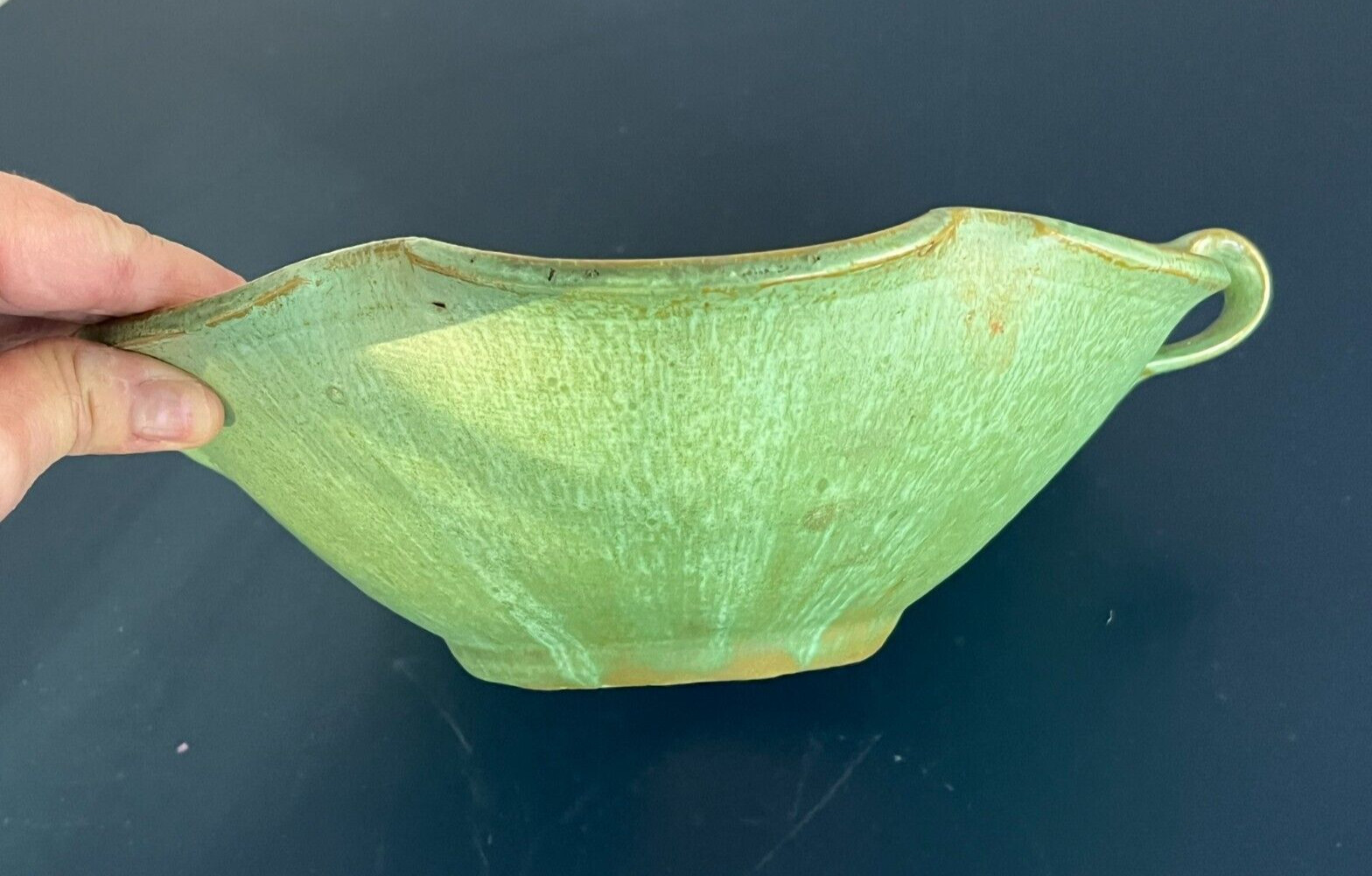 ROYAL CROWN POTTERY NORTH CAROLINA 1939-42 MATTE GREEN 10″ BOWL – Gorgeous!