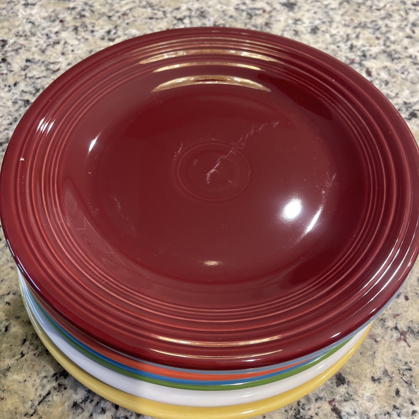 (8) Classic Fiesta Ware 10.5″ Mixed Colors Dinner Plates USA