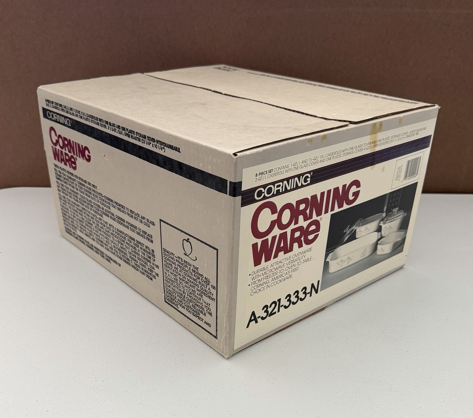 Vintage, Corning Ware, Casserole Set, Shadow Iris 8pc Factory Sealed A-321-333-N