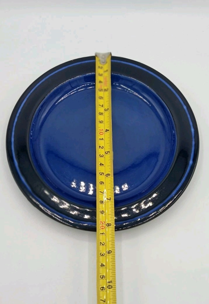 Vintage Cobalt Blue Nittsjö Sweden Salad Dessert Cake Stoneware Plate; 8.25″