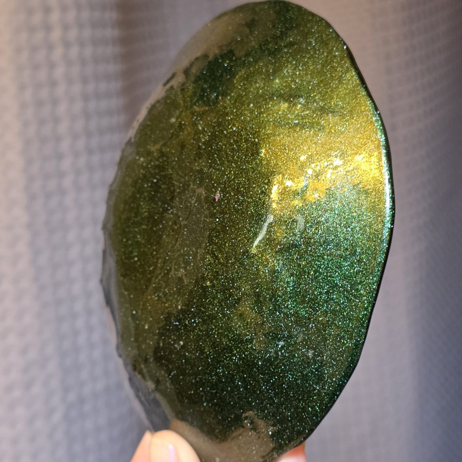 Artisan Fused Studio Art Glass Dichroic Plate -Highly Iridescent