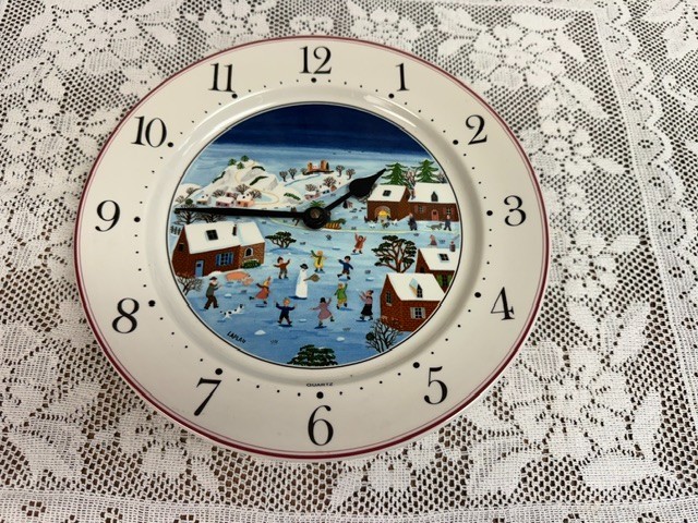 Villeroy & Boch Design Naif Christmas Winter 10″ Plate Wall Clock Gerald Laplau
