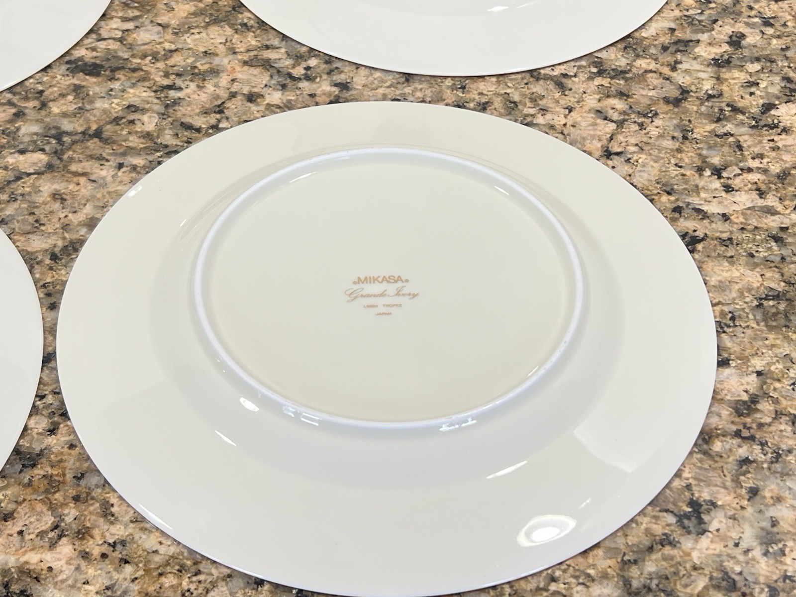 VTG 5 Pc Mikasa Grande Ivory 12 Chop Plate 10-7/8 Floral Porcelain Dinner Plates