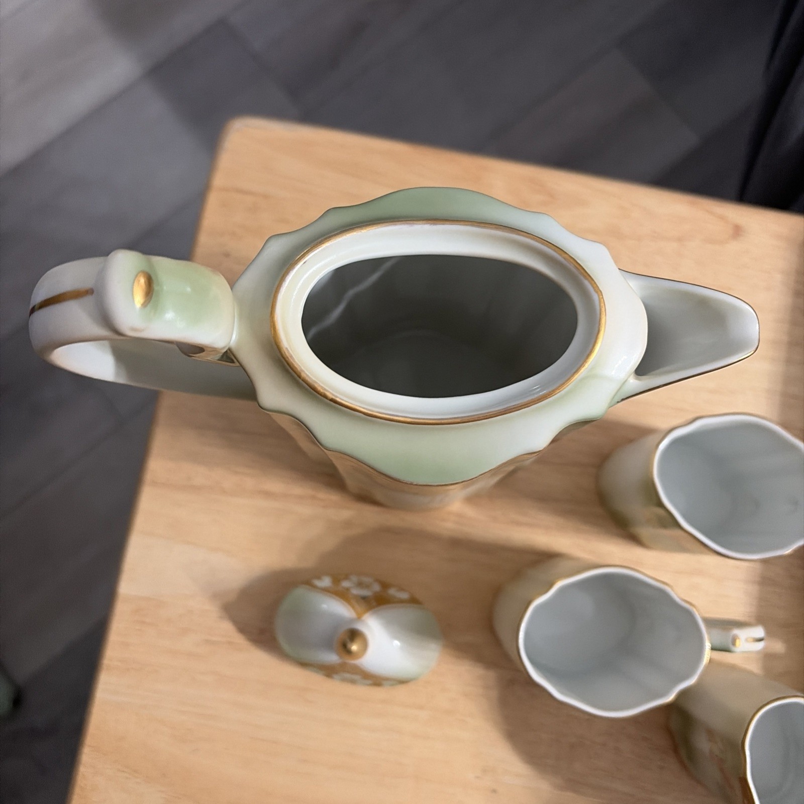 RS Prussia Chocolate Pot With 3 Cups Excellent