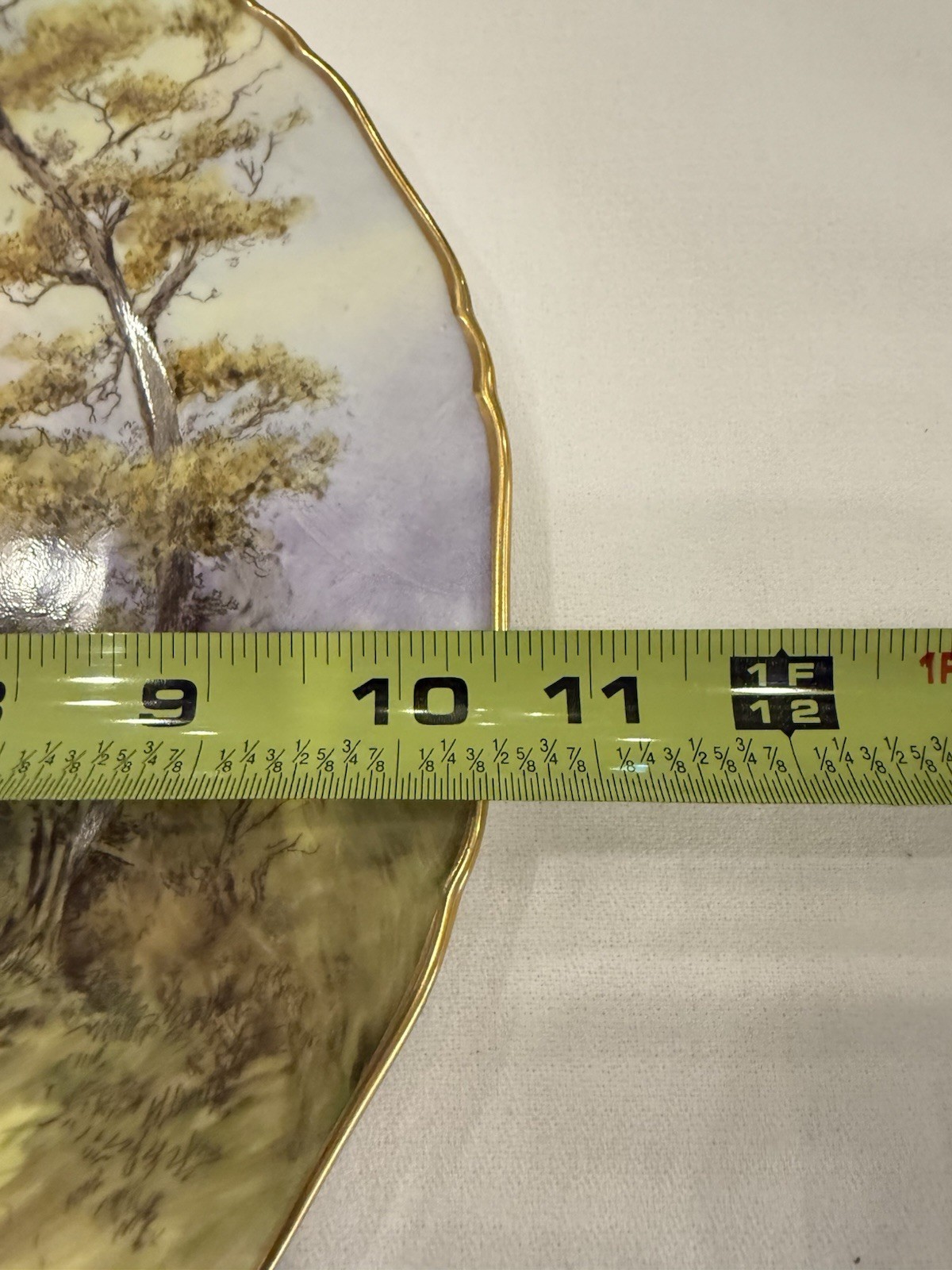 Pristine 1953 Royal Worcester 10.5″ Cabinet Plate Wick Cottage P Love Mint
