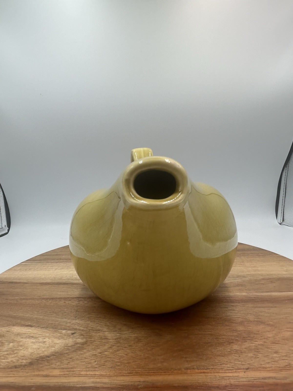 Vintage Russel Wright American Modern Art Pottery Teapot Chartreuse Yellow MCM