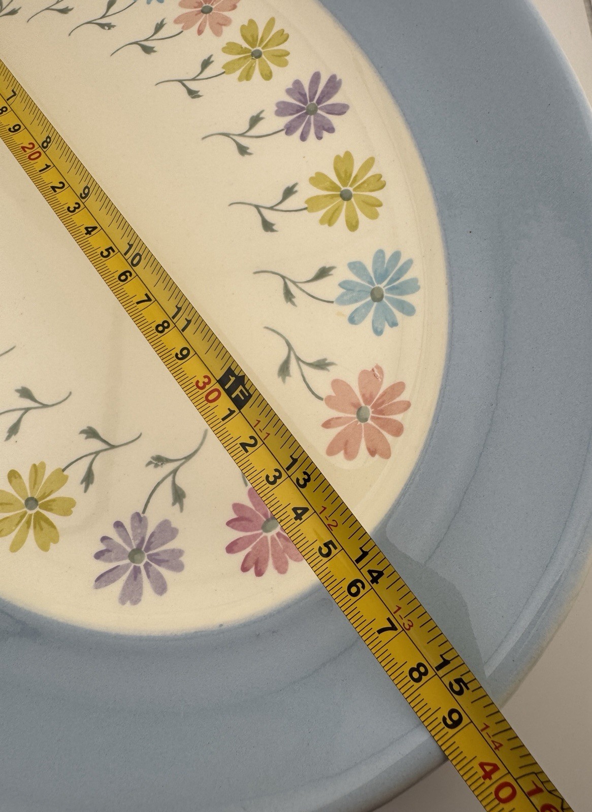 Vintage Steubenville China Pottery Oval Serving Platter Pastel Flowers 15 X 11.5