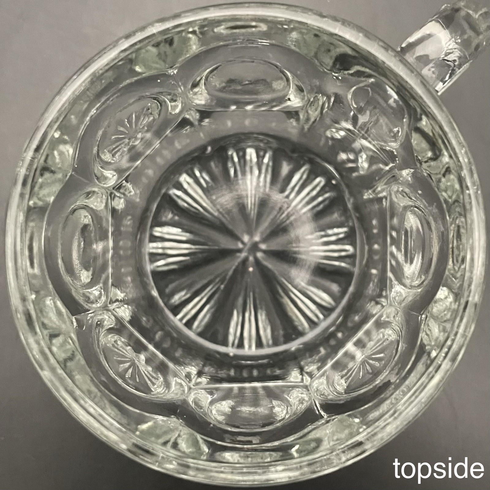 Tiffin Franciscan Moon & Stars 12pc Clear Glass Punch Bowl Set c1950s USA 4quart