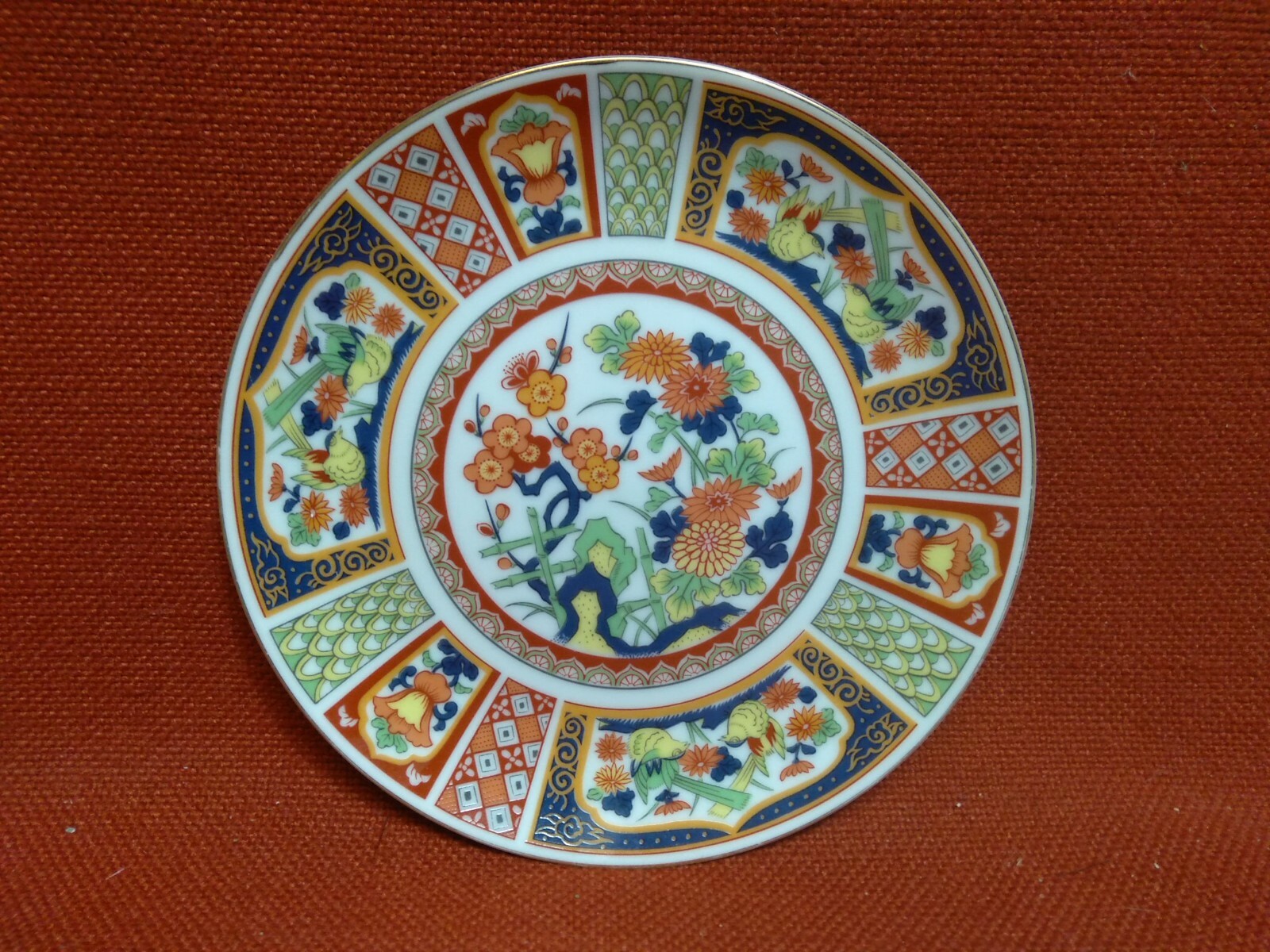 3 Porcelain Imari Wall Plaque Decorative Plates Made Japan Floral Painted 6.3/8″