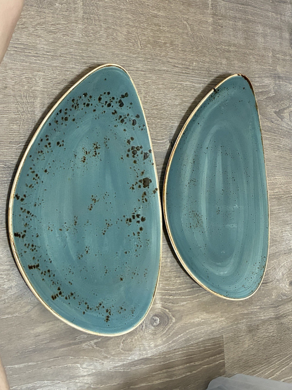 Steelite Blue Dapple Oval Serving Platters Set of 3 England Restaurant China