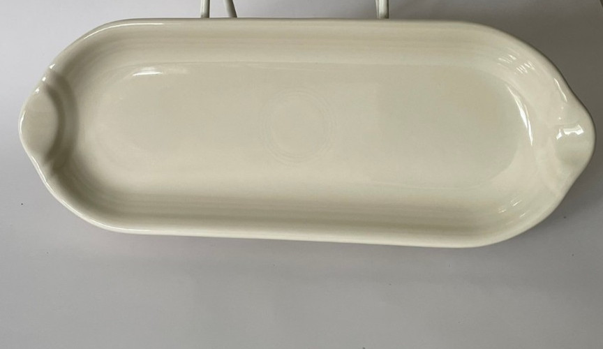 Fiesta Appetizer Relish Utility Tray Linen / Off White USA 9.5″ Ceramic NEW 1st