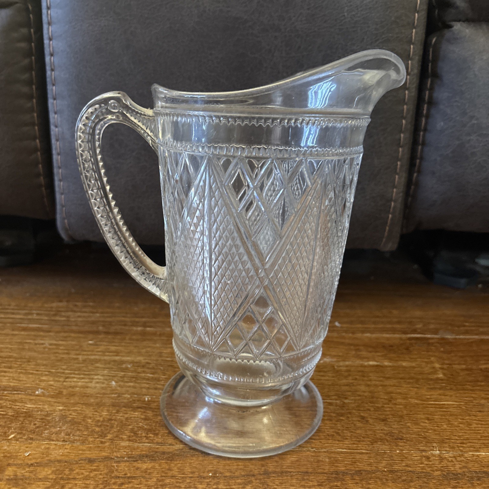 EAPG McKee and Bros National Glass Co No 900 Sunk Diamond and Lattice Pitcher