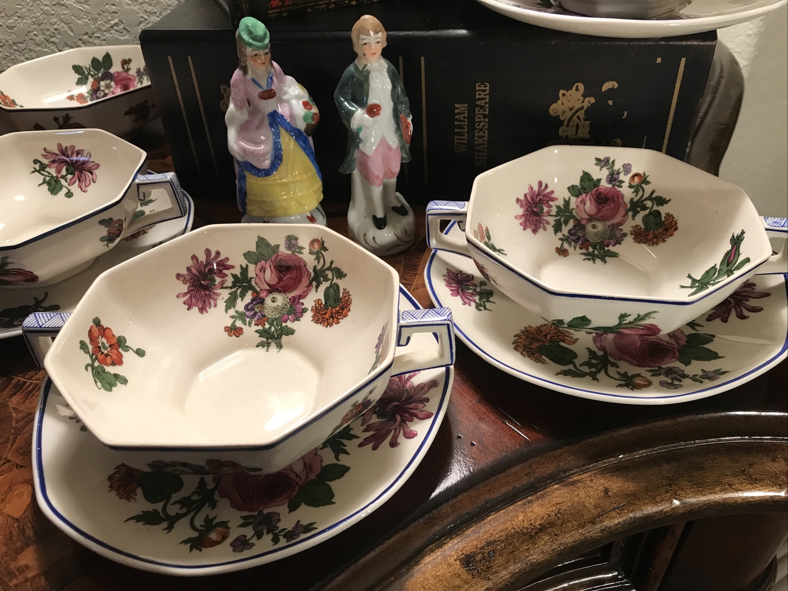 Antique Royal Doulton Cream Soup Bowl & Saucer Nanakin RdNo 597,783 Made England