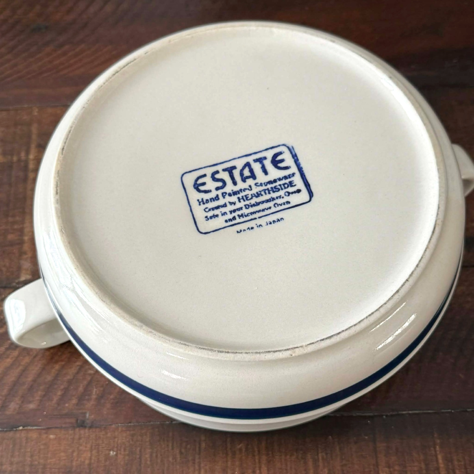 Estate Hearthside VTG Covered Casserole Stoneware 2-Qt Japan MCM Japandi Style
