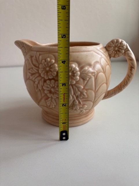 Arthur Wood Victory 30 Made In England Art Deco Pitcher Jug Beige Floral Vintage
