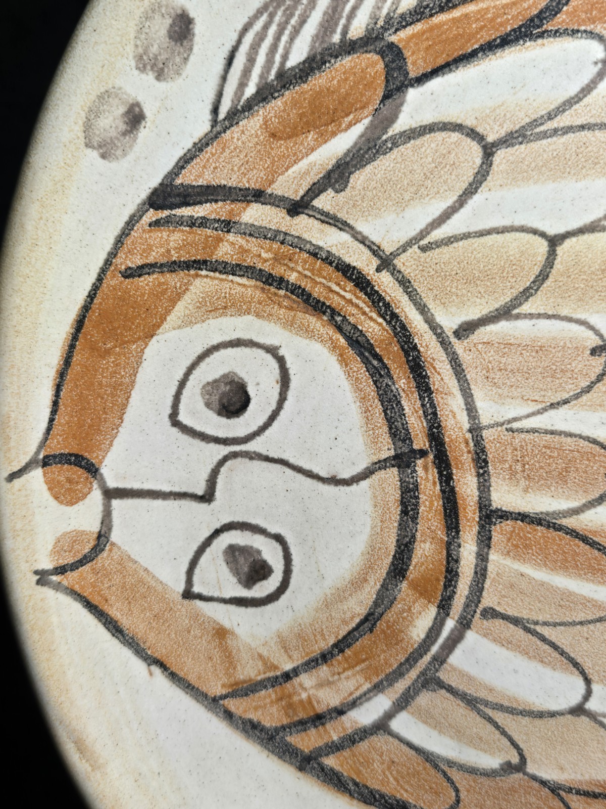 Vintage TENH Greek Pottery Fish Wall Plates Set of 3 Hand Painted 11″