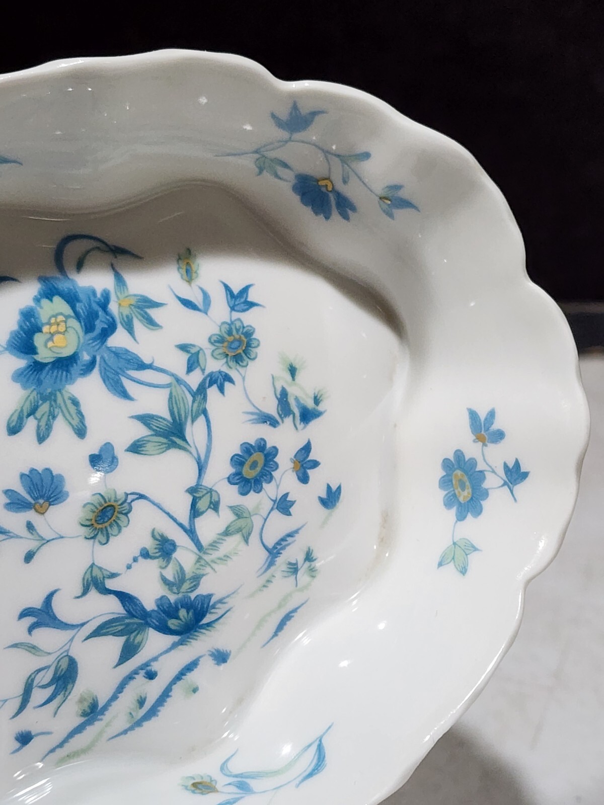 Haviland Limoges NANKING Blue & Green Floral 5 3/4″ BON BON DISH Nankin