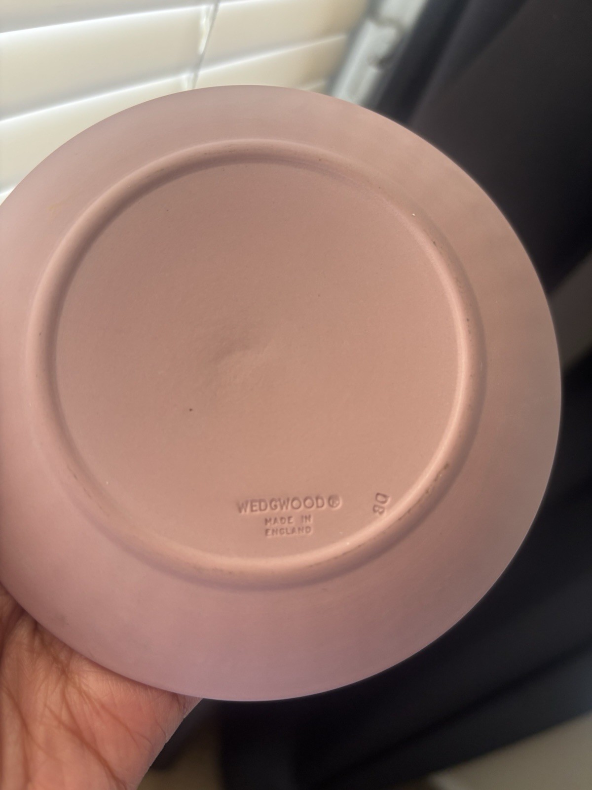 Wedgwood Pink Jasperware Plate, Matte Finish, Made in England, Round