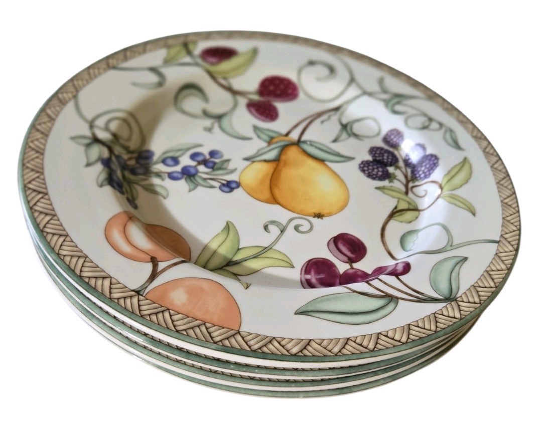 Dansk Umbrian Fruits 9″ Salad Plates Made In Portugal (Set Of 4)