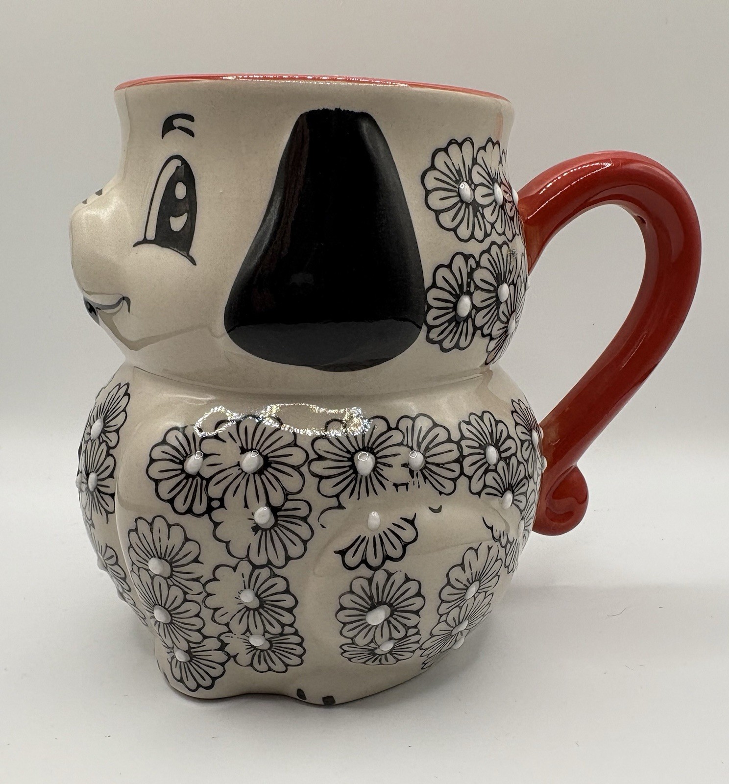 Yokohama Studio Anthropologie Mug Hand Painted Ceramic Dog Floral